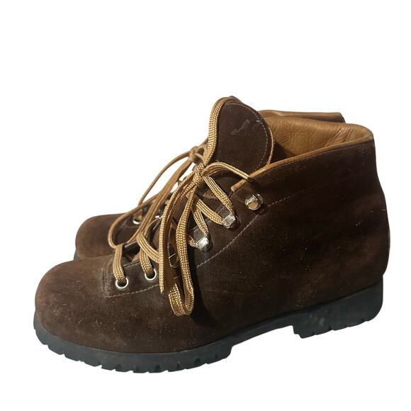 VTG The Alps By Fabiano Hiking Boots Women's Size 7 M Brown Suede Mountain Boot - Picture 1 of 8